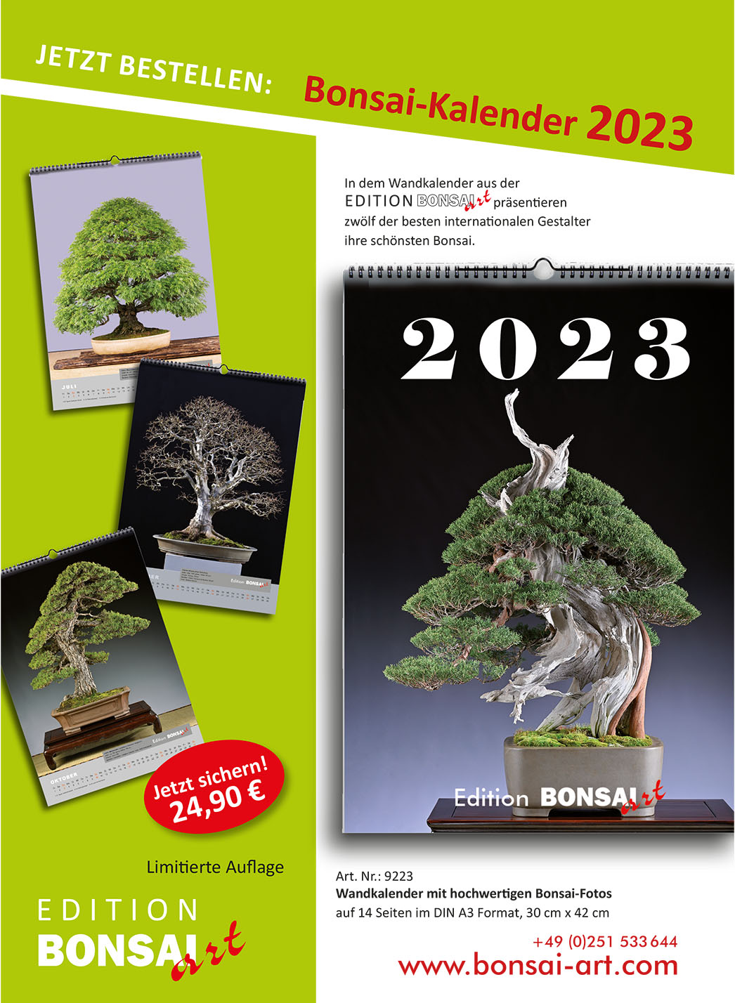 Wandkalender Edition BONSAI ART 2023